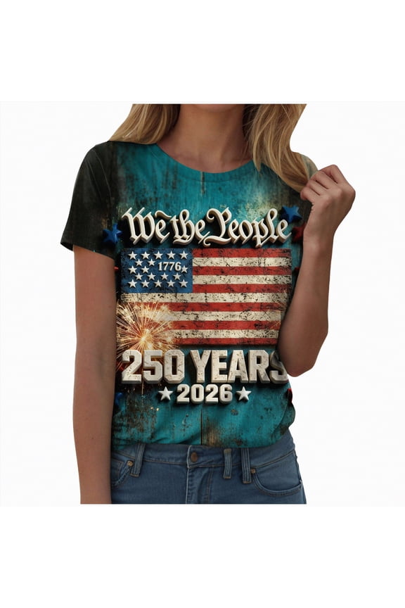 4th Of July Shirt Plus Size 250 Years Faith and Freedom Christian USA 250th Anniversary T-Shirt(Mint Green,M)
