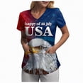 thumbnail image 1 of Leey-World America 250th Anniversary 1776 2026 250 Year Women T-Shirt 250th Anniversary Usa Shirt V Neck(Navy,3XL), 1 of 6