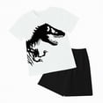 thumbnail image 1 of Leey-World Baby Boy Clothes Kids Summer Truck Print T Shirt Short Set 2-Piece Outfits for Boys Summer Outfits for Toddler Boys(White,6-7 Years), 1 of 4