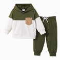 thumbnail image 1 of Leey-World Baby Boy Clothes Toddler Baby Boy Clothes Color Block Long Sleeve Sweatshirt Tops + Pants Fall Winter Outfits 2 Piece Set(AG,9-12 Months), 1 of 8