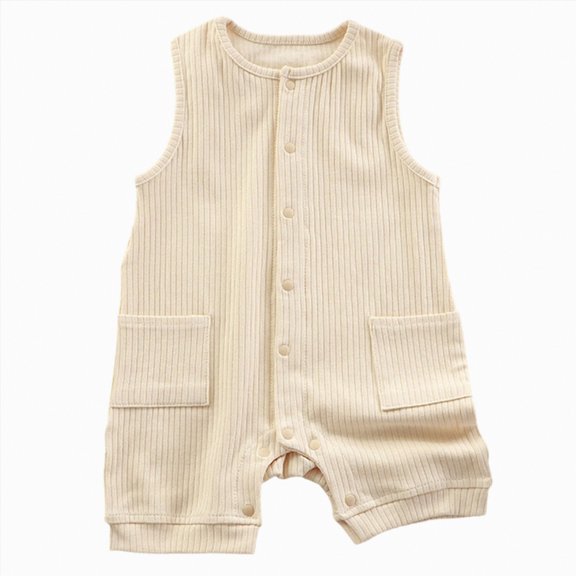 Leey-World Baby Boy Short Sleeve Romper Baby Boy First Birthday Outfit One Sweet Cookie Plaid Romper Sleeveless Jumpsuit Shorts Smash Cake Summer Clothes(Beige,3-6 Months)