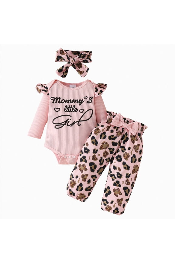 Baby Clothes Girl Newborn Baby Girl Clothes Daddy's Princess Ruffle Long Sleeve Tops Floral Pants Infant Fall Winter Outfits Gifts Set(Pink,12-18 Months)