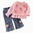 thumbnail image 1 of Leey-World Baby Girl Clothes Toddler Fall Winter Outfits Infant Clothing Set 6 9 12 18 24 Months 2T 3T Sweatshirt Jean Set Toddler Girls Casual Daily Wear, 1 of 9