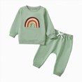 thumbnail image 1 of Leey-World Baby Girl Clothing Set Fall Outfits for Toddler Girl Boy Long Sleeve Top and Long Pants Set Toddler Sweatsuits(Green,0-6 Months), 1 of 9