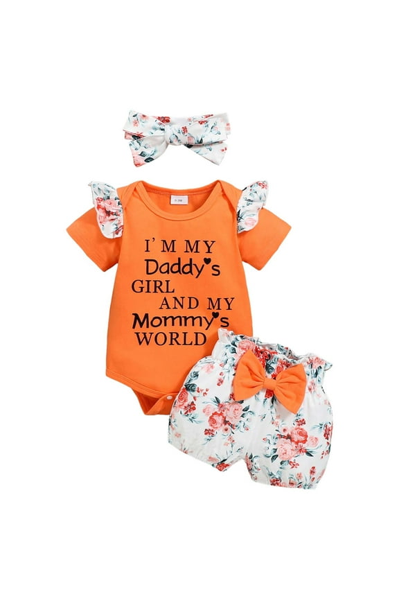 Baby Girl Onesies Baby Onsies Solid Baby Bodysuit Romper Blank for Girls Baby Bodysuit(Orange,6-9 Months)