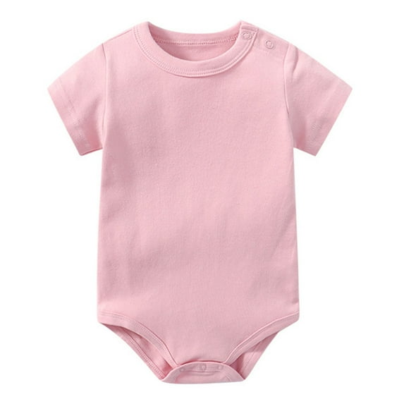 Leey-World Baby Girl Onesies Baby Onsies Solid Baby Bodysuit Romper Blank for Girls Baby Girl Clothes(Pink,0-3 Months)