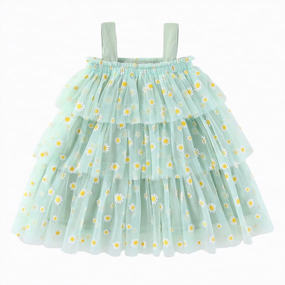 Leey-World Baby Girls Dress Baby Girls Tulle Tutu Dress Birthday Party Tulle Babydoll Dresses(Light Green,2-3 Years)