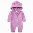 thumbnail image 1 of Leey-World Baby Jumpsuit Boy Baby Furry Jumpsuit Infant Bear Onesies Zipper Long Sleeve One-Piece Romper Hoodie Baby Outwear Snowsuit(Purple,6-12 Months), 1 of 7