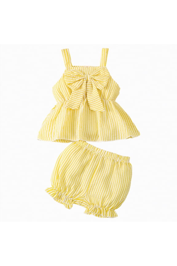 Baby Onesies Baby Cotton Sleeveless Bodysuits Girl Outfits(Yellow,0-3 Months)
