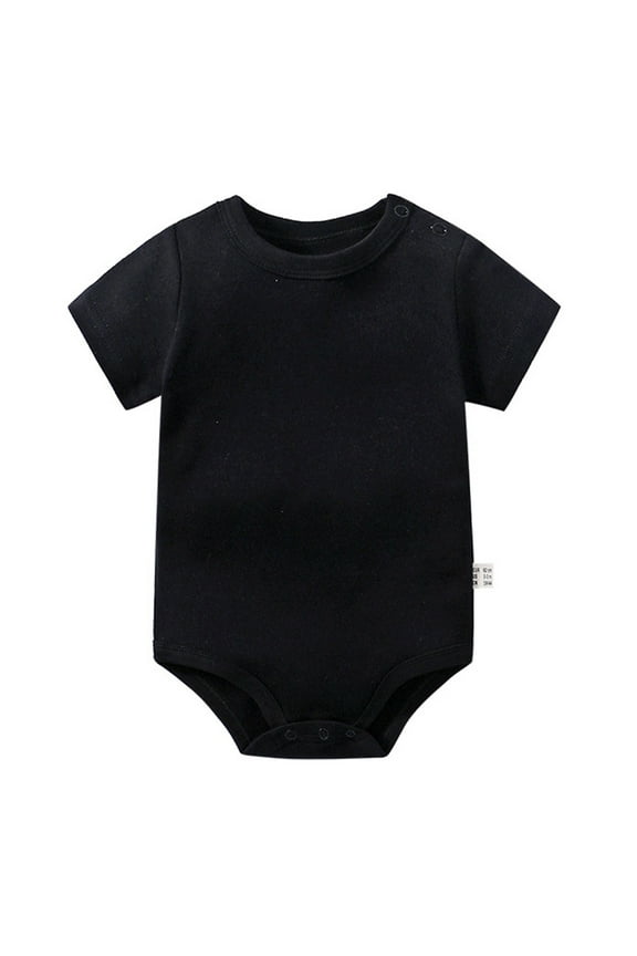 Baby Onesies Baby-girls Short Sleeve Bodysuits One-piece 100% Organic Cotton Short Sleeve Onesies Girl(Black,3-6 Months)