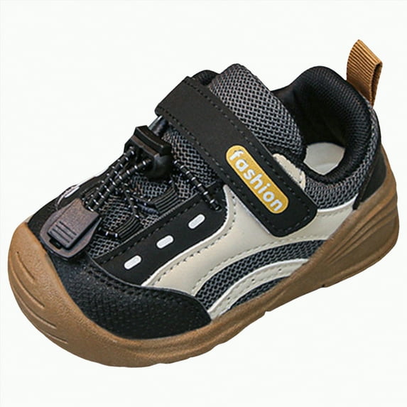 Leey-World Baby Shoes Boy Girl Infant Sneakers Non-Slip First Walkers 6 9 12 18 24 Months Kids Shoes Boys(Black,6)
