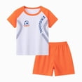 thumbnail image 1 of Leey-World Boy Outfits Boys 2 Piece Athletic Outfits Short Sleeve Sport T-shirt and Shorts Summer Casual Clothes for 6-12 Years Boys Outfit Sets Size 12(Orange,3-4 Years), 1 of 4