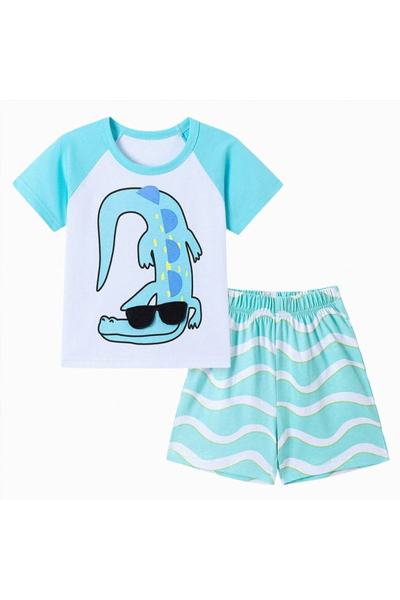 Boys 5t Clothes Boys 2 Piece Athletic Outfits Short Sleeve Sport T-shirt and Shorts Summer Casual Clothes for 6-12 Years Boys 4t Outfits(Mint Green,3-4 Years)