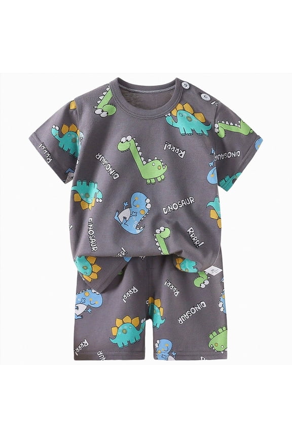 Boys Girls Spring Summer Pajama Set Boys and Girls Loungewear Spring Summer Pajamas Soft Cute Set Summer Pjs for 18-24 Months 2t 3t 4t 5t 6t Pajamas & Dailywear Set(9-18 Months,Black)