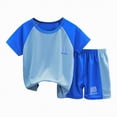 thumbnail image 1 of Leey-World Boys Outfits Sets Size 6 Boys 2 Piece Athletic Outfits Short Sleeve Sport T-shirt and Shorts Summer Casual Clothes for 6-12 Years Boy Outfit(Light Blue,4-5 Years), 1 of 8