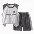 thumbnail image 1 of Leey-World Boys Outfits Sets Size 7 Boys Clothes 2 Piece Summer Outfits Basketball Athletic Mesh Tank Top & Shorts for Kids(Grey,6-12 Months), 1 of 4