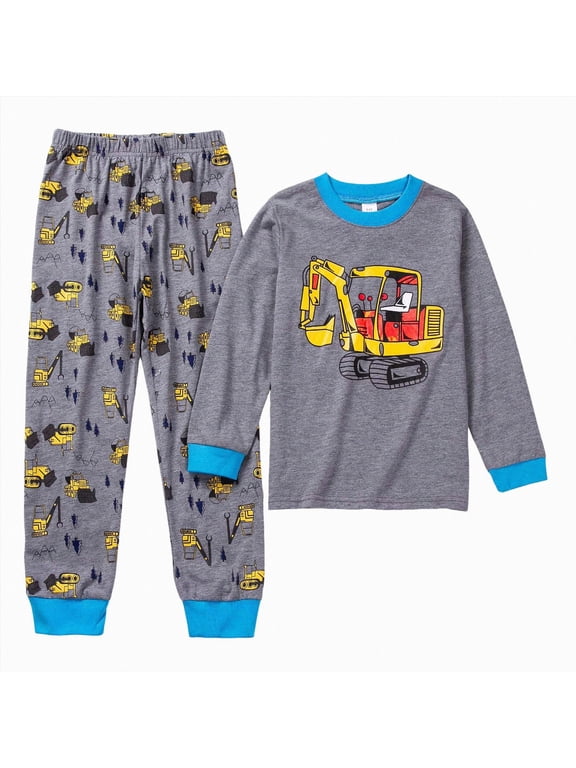 Boys Pajamas Size 6 3t Boys Pajamas Shorts Kids & Toddler Boys Long Sleeve Top and Pants Sleepwear Cotton 2 Piece Pajama Set(Yellow,5-6 Years)