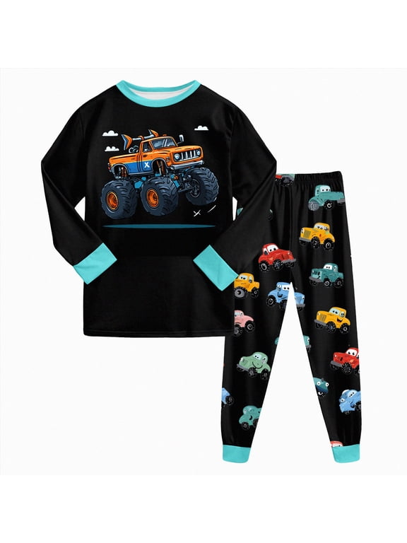 Boys Pajamas Size 6 Toddler Boys Pajama Monster Truck Pjs Soccer Baseball Sport Kids Dinosaur 2 Piece Sleepwear Clothes