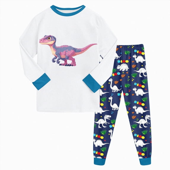 Leey-World Boys Pajamas Size 7/8 Little Boys Pajamas for Toddler Clothes Set Truck Sleepwear Long Sleeve Cotton 2 Piece Kids Pjs