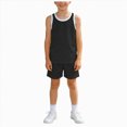 thumbnail image 1 of Leey-World Boys Summer Outfits Basketball Jerseys Set For Kids 6-16 Years Basketball Player Costume Tank Top And Track Shorts Boys Girls(Black,3-4 Years), 1 of 9
