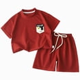 thumbnail image 1 of Leey-World Boys Summer Pajamas Unisex Boys & Girls Soft Set Toddlers/Little Kids Jammies Toddler 3 6 12 18 24 Months 2T 3T fit Pjs Cotton Sleepwear(90,Red), 1 of 5