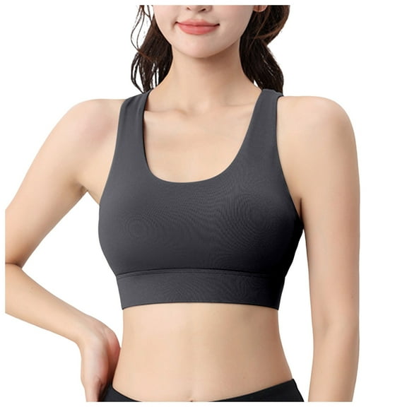 Leey-World Bras For Women Women's Plus Size MagicLift Seamless Sports Bra Wirefree Grey,M