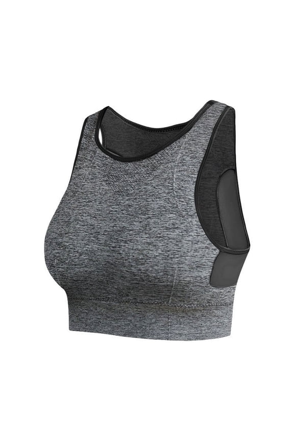 Comfortable Bras for Women Ribbed Workout Tank Tops for Women with Built in Bra Tight Racerback Scoop Neck Athletic Top Grey,2XL
