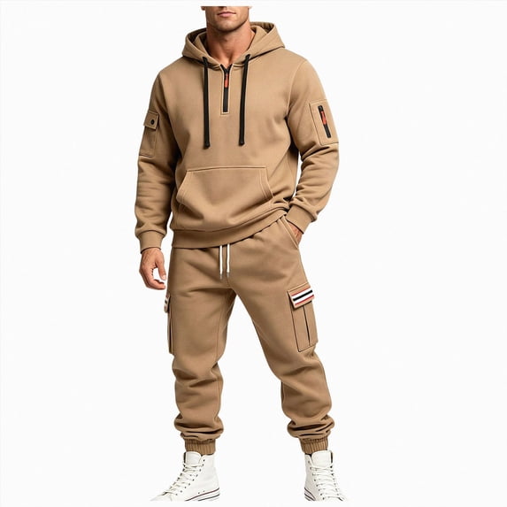 Leey-World Conjuntos De 2 Piezas Para Hombre Jogging Suits for Men Activewear Work Out Hoodie and Sweatpants Set Casual Big and Tall Baggy Jumpsuit