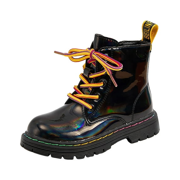 Leey-World Cowgirl Boots for Girls Kids Boots Toddler Girls Cute 2 Buttons || Rhinestone Faux Fur Suede Knitting Shoe Orange,3