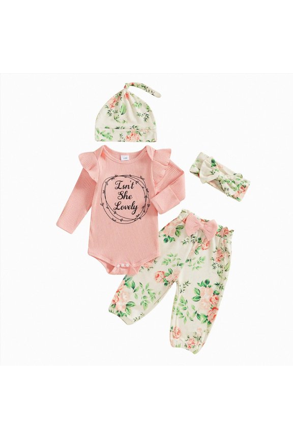 Cute Baby Girl Clothes Toddler Baby Girl Clothes 3 6 9 12 18 24 Months Fall 3PC Outfits Solid Long Sleeve Sweatshirt Tops + Pants Set(Red,3-6 Months)