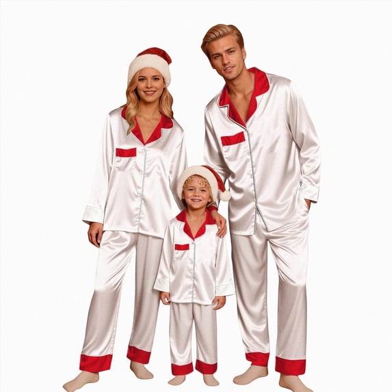 Leey-World Family Christmas Pajamas Matching Sets Xmas Pajamas Pjs Holiday Nightwear Jammies Cute Soft Sleepwear With Pockets