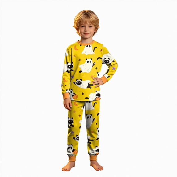 Leey-World Girl Halloween Pajamas Toddler Pajamas Boys Girls Baby Sets Kids Snug fit 2pcs Long-Sleeve Sleepwear