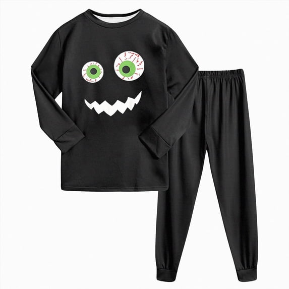 Leey-World Girl Halloween Pajamas Toddler Pajamas Kids Pajamas for Boys Girls Casual Long Sleeve Pajama Set 2 Piece Snug Fit Pjs Set