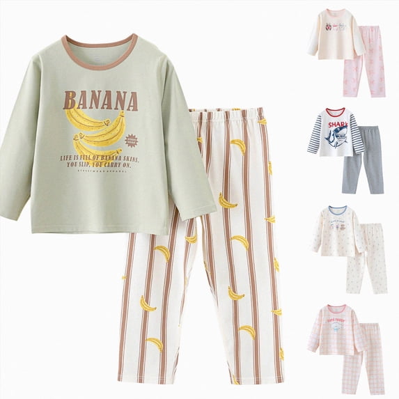 Leey-World Girl Pajamas 1t 2t 3t 4t 5t 6t Girls' Fall/winter Cute Casual Warm Fleece Thick Clothing for Home Wear Set(Pink,8-9 Years)