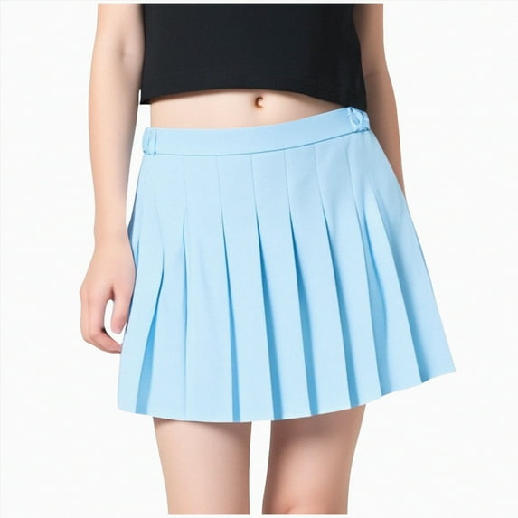 Leey-World Girl Tennis Skirt Mini Skirt High Waist School Uniform Pleated Skirts for Girls Blue,10-11 Years