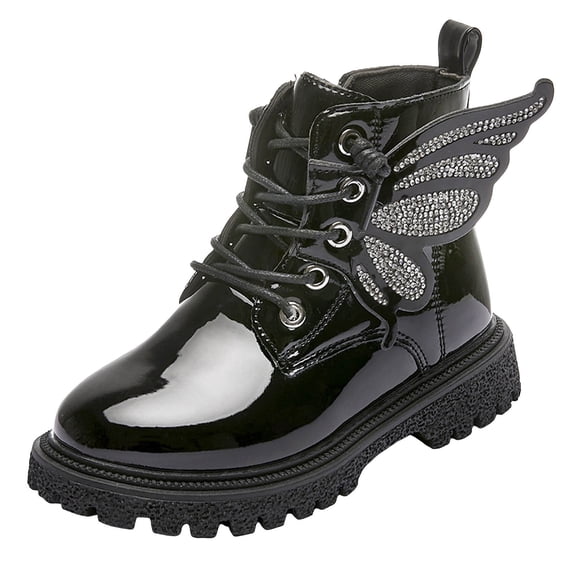 Leey-World Girls Ankle Boots for Toddler/Little Kids - Brown, Suede, Zipper, Low-Top, Flat Heel, Casual Girls Cowgirl Boots Black,11.5