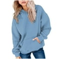 thumbnail image 1 of Leey-World Girls Casual Long Sleeve Hoodies Cute Oversized Fleece Pocket Sweatshirt Tops(Blue,3-4 Years), 1 of 5