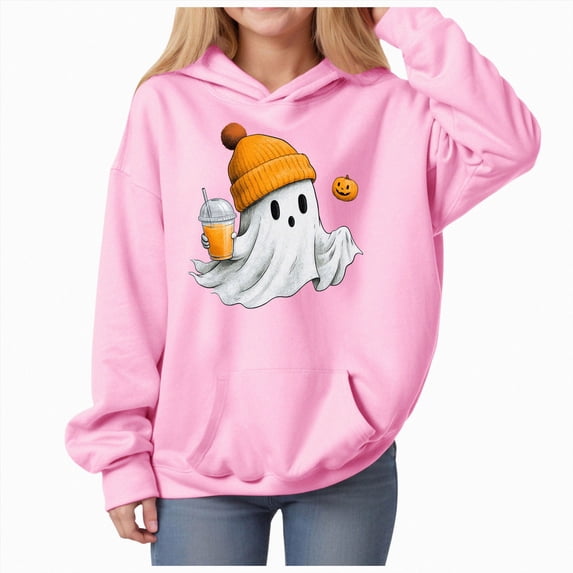 Leey-World Girls Fall Winter Oversized Hoodies Funny Halloween Graphic Long Sleeve Pullover Sweatshirts with Pocket