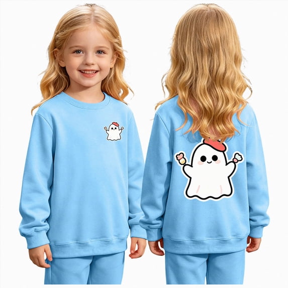 Leey-World Girls Halloween Crewneck Sweatshirts Girls Funny Halloween Print Festival Pullover Sweatshirt Long Sleeve Fall Clothes