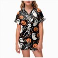 thumbnail image 1 of Leey-World Girls Halloween Pajamas Girls Pajamas Set Soft Short Sleeve Sleepwear Button-Down Pjs Set Girls Pajamas Nightwear Loungewear Pjs for Girls 2T 3T 4T 5T 6T 7T 8T, 1 of 5