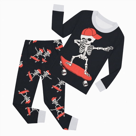 Leey-World Girls Halloween Pajamas Soft Breathable Baby Toddler Boys Girls Snug fit Pjs Long Sleeve Pajamas Set Sleepwear Daily Wear