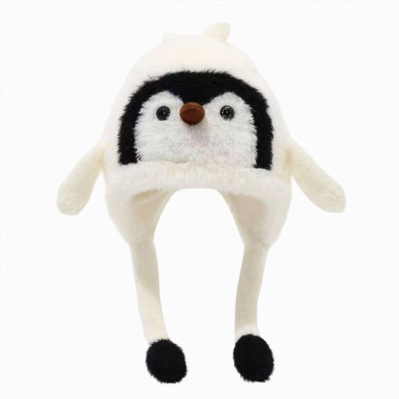 Leey-World Girls Penguin Knit Hat Boys Cartoon Warm Fuzzy Beanie Winter Fleece Lining Cap with Ear for Toddler Baby Boys and Girls