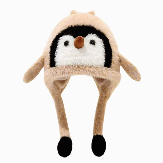 Leey-World Girls Penguin Knit Hat Boys Cartoon Warm Fuzzy Beanie Winter Fleece Lining Cap with Ear for Toddler Baby Boys and Girls