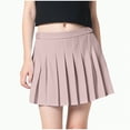 thumbnail image 1 of Leey-World Girls Pleated Skirt Casual Mini High Waist Tennis Skirt Stretchy Flared Skater Skirt for Girls(Pink,8-9 Years), 1 of 4