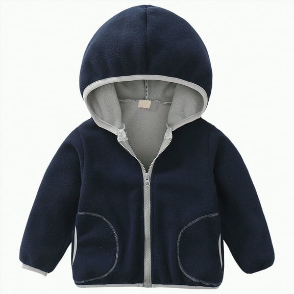 Leey-World Girls Puffer Jacket Toddler Fleece Jacket Baby Winter Coat Newborn Girl Hoodie Infant Boy Clothes hes Ear Hooded Faux Fur Thicken Outerwear(Grey,7-8 Years)