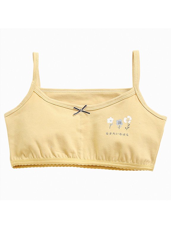 Girls Training Bra | Seamless, Soft First Bra for Teens & Tweens,(Yellow,11-12 Years)