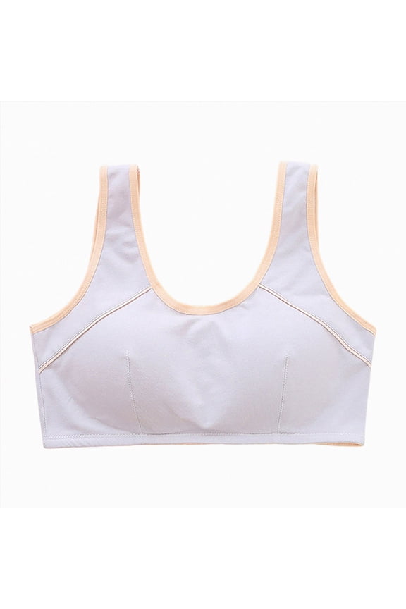 Girls Training Bra Teen Kids Sport Bras 8-10 10-12 12-14 14-16 Seamless(Light Gray,11-12 Years)