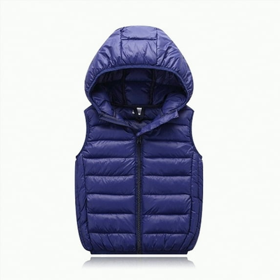 Leey-World Girls Vest Child Kids Toddler Baby Boys Girls Sleeveless Winter Solid Coats Jacket Vest Outer Outwear Outfits Clothes Bobble Jacket(Navy,5-6 Years)