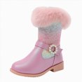 thumbnail image 1 of Leey-World Glitter Girls Cowgirl Boots Mid Calf Boots Girl Cowboy Boots Size Little Kids/Big Kids White Cowgirl Boots(Pink,13.5), 1 of 8