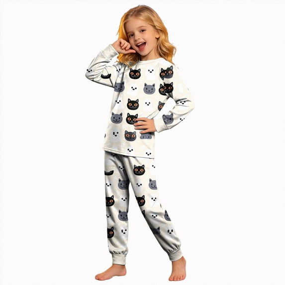 Leey-World Halloween Kids Pajamas Toddler Baby Girls Boy Halloween Pajamas Set Kids Sleepwear 2 Pcs Pjs Long Sleeve Top and Pant Sleepwear Clothes Sets